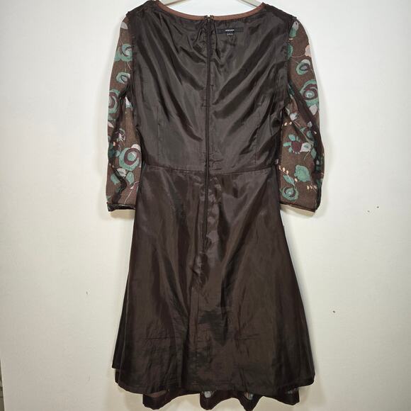 Nice Claup Women's Brown Floral A Line Dress. Size Medium - Picture 7 of 9